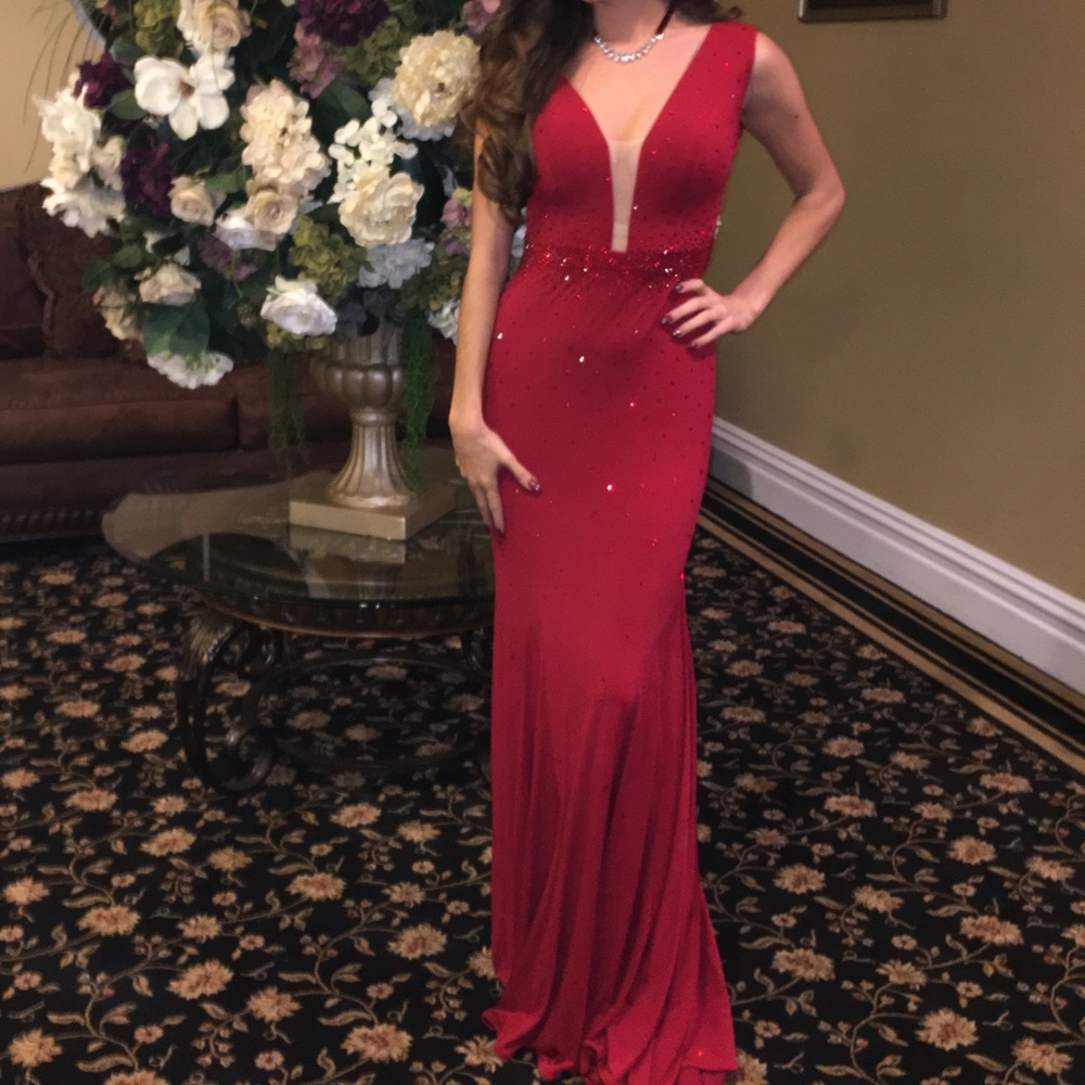 Jovani red long dress